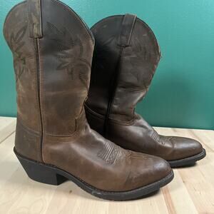 Laredo Brown Tan Men's Leather Cowboy Boots Size 10.5 D Balance Man 68324